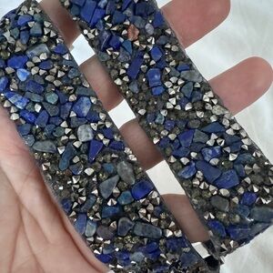 Blue and Silver Mosaic Patterned bracelets